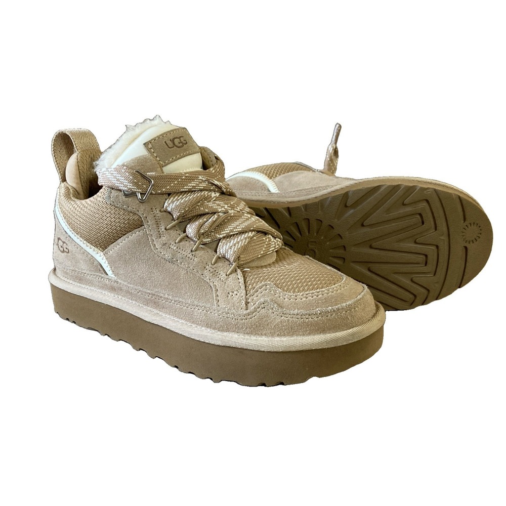 UGG Lowmel Sneakers Women's Sz 6 Sand Tan Clean Gently Worn Low Top Shoe